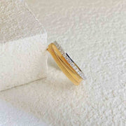 Natural White Diamond YG+WG Ring 18K D0.21ct